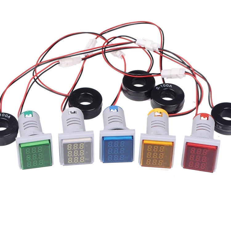 SINOTIMER ST17VAH Display digitale a LED quadrato 3 in 1 Indicatore di frequenza corrente tensione CA 60-500 V 0-100 A 20-75 Hz, ST17VAH