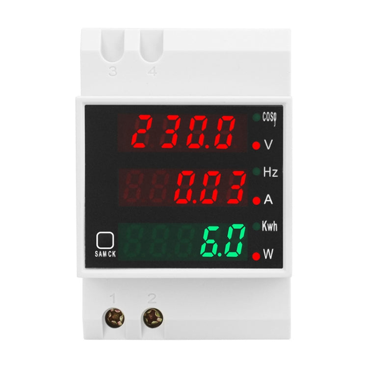 SINOTIMER SDM006 Misuratore di rilevamento multifunzione per tensione CA corrente frequenza elettricità su guida Din, SDM006