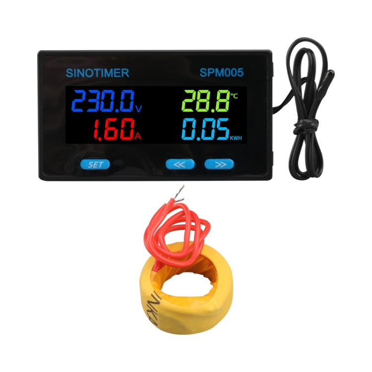 SINOTIMER SPM005 Misuratore di monitoraggio multifunzionale per tensione corrente corrente elettrica display digitale CA, 20A, 100A, 200A