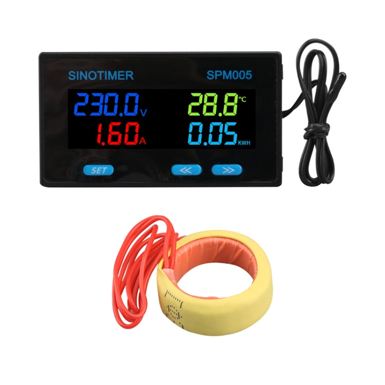 SINOTIMER SPM005 Misuratore di monitoraggio multifunzionale per tensione corrente corrente elettrica display digitale CA, 20A, 100A, 200A