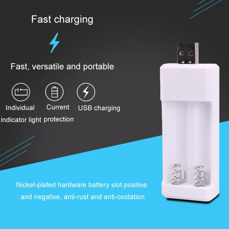 Caricabatterie ricaricabile USB AA / AAA a 2 slot inserito direttamente, USB 2 Slots