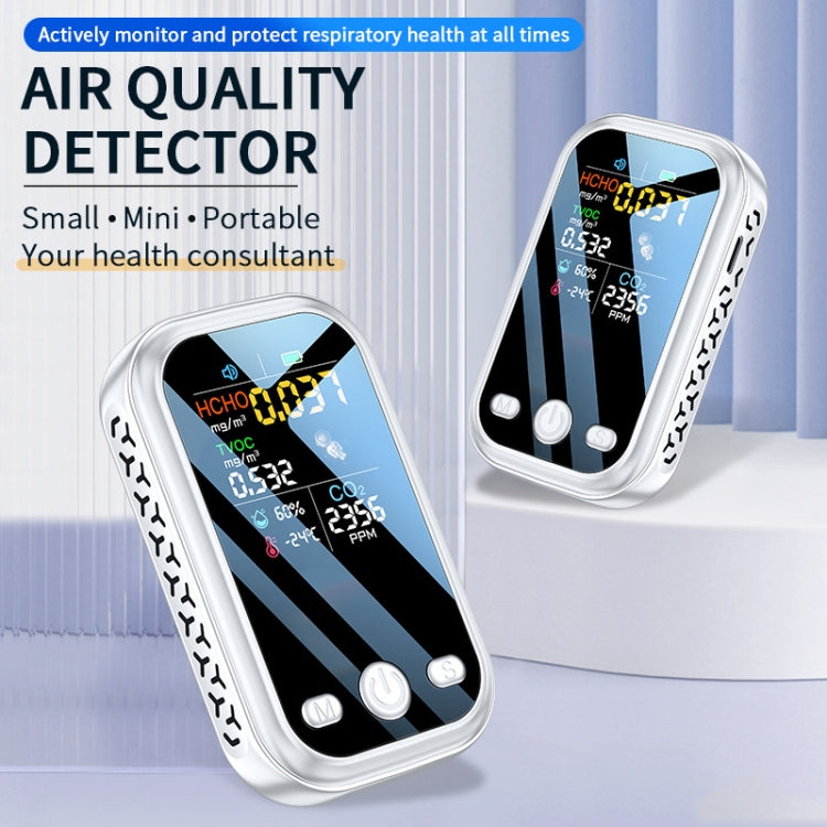 Tester di umidità della temperatura del rilevatore di CO2 TVOC HCHO del monitor della qualità dell'aria 5 in 1, D7