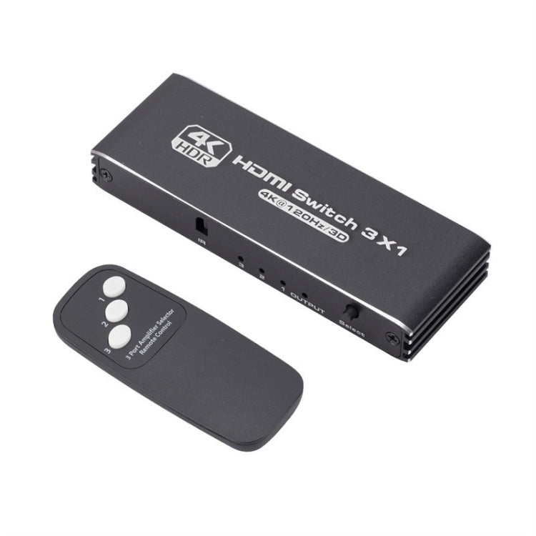 HDMI2.0 4K con commutatore di telecomando Convertitore video HDCP2.2 versione 3 in 1 uscita, 60Hz, 120Hz