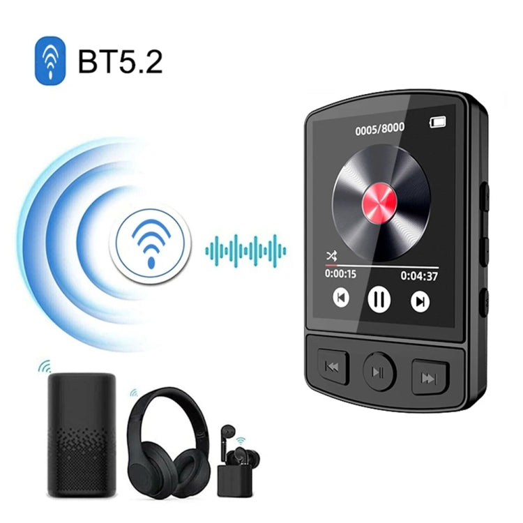 Schermo a colori da 1,8 pollici Registrazione MP3/MP4 Walkman sportivo Bluetooth con clip posteriore, No Memory Card, 8GB, 16GB, 32GB, 64GB, 128GB