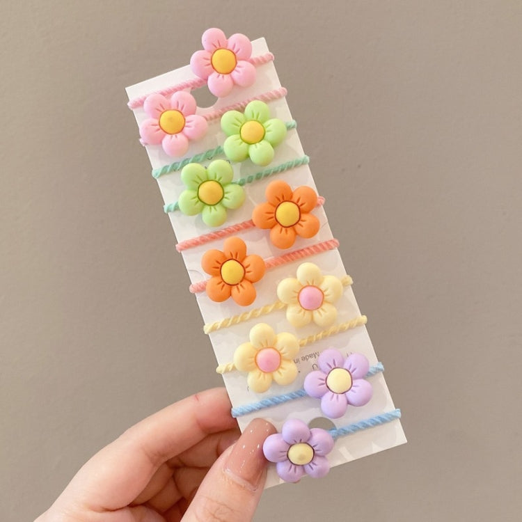 10 pz/set Fasce per capelli adorabili per bambini Anello per capelli piccolo infrangibile per bambini, Flowers 1, Avocado, Fruits And Vegetables, Flowers 2, Colorful Eight Petal Flowers, Pink Candy, Frog Animals, Ice Cream, Watermelon Fruits