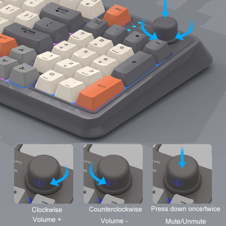 XUNSVFOX K94 Tastiera wireless Bluetooth Dual Mode Meccanica per computer portatile da gioco per ufficio