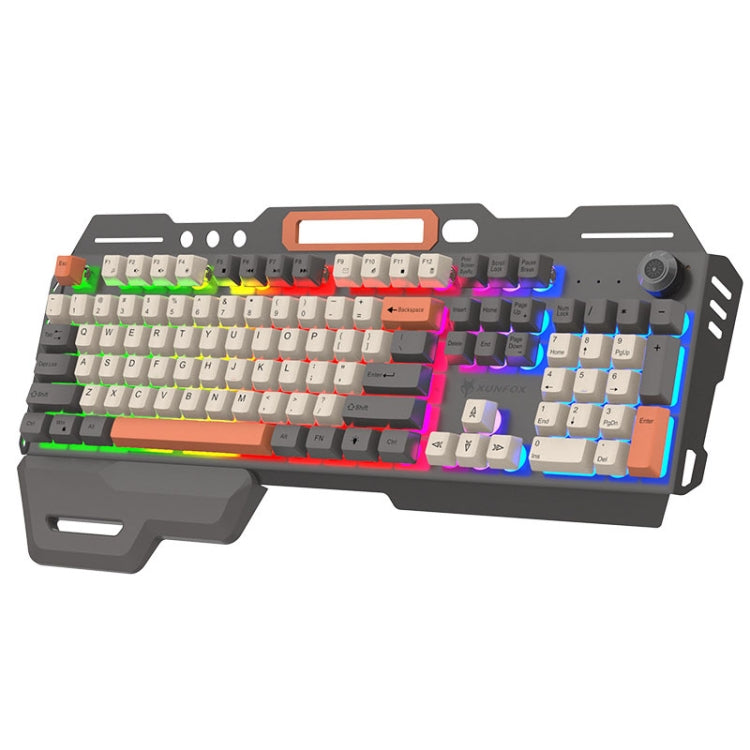 Tastiera cablata per computer da gioco XUNSVFOX K90 con sensazione meccanica in metallo