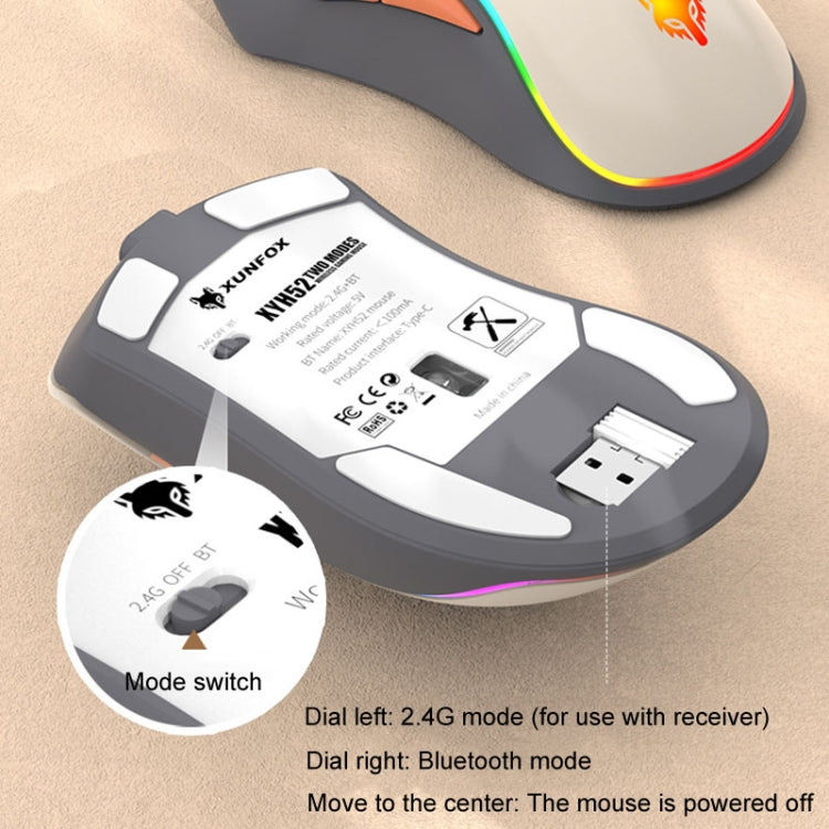 XUNSVFOX XYH52 Mouse wireless dual mode Mouse da gioco da ufficio ricaricabile e silenzioso