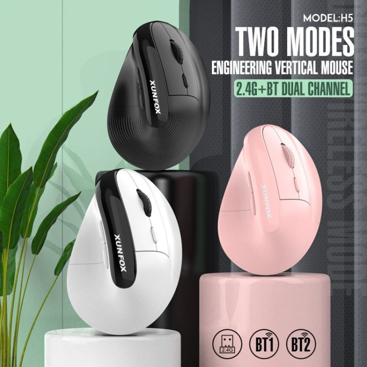 XUNSVFOX H5 Mouse verticale verticale dual mode Mouse da ufficio wireless ricaricabile