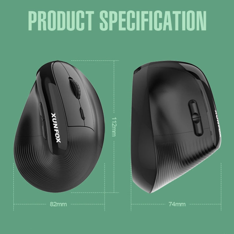 XUNSVFOX H5 Mouse verticale verticale dual mode Mouse da ufficio wireless ricaricabile