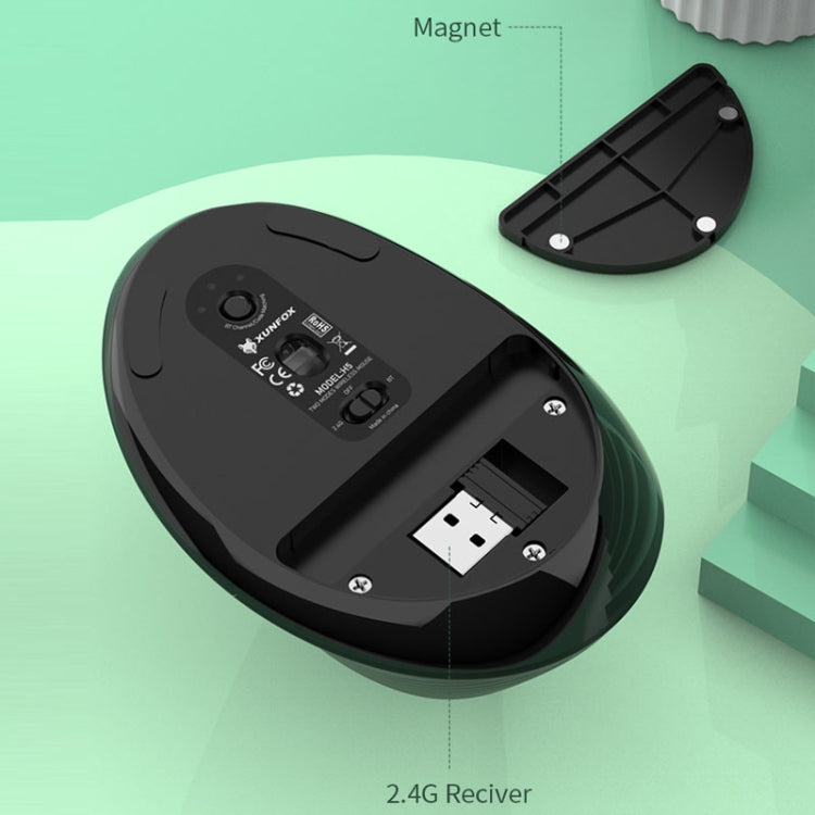 XUNSVFOX H5 Mouse verticale verticale dual mode Mouse da ufficio wireless ricaricabile