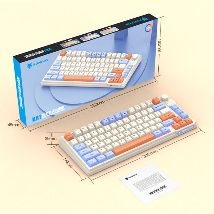 XUNSVFOX K81 Tastiera illuminata cablata per ufficio da gioco per laptop