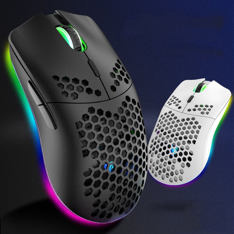 XUNSVFOX XYH80 Mouse da gioco wireless ricaricabile con foro cavo Mouse da ufficio per computer con luce RGB, XYH80