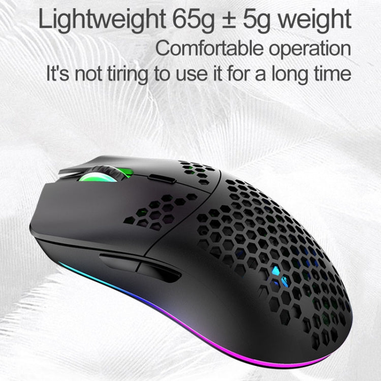 XUNSVFOX XYH80 Mouse da gioco wireless ricaricabile con foro cavo Mouse da ufficio per computer con luce RGB, XYH80