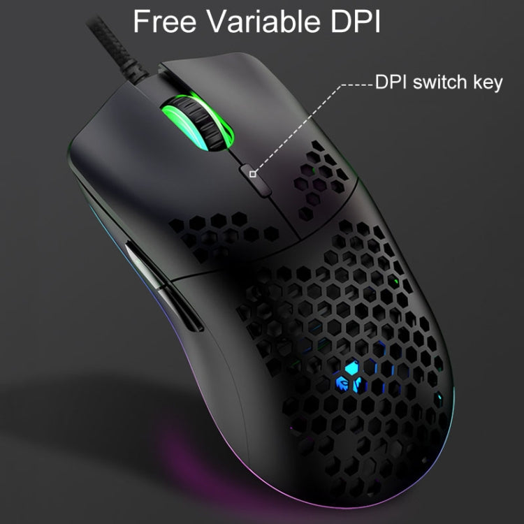 XUNSVFOX XYH90 Mouse con foro cavo cablato Mouse da gioco con programmazione macro illuminato RGB, XYH90