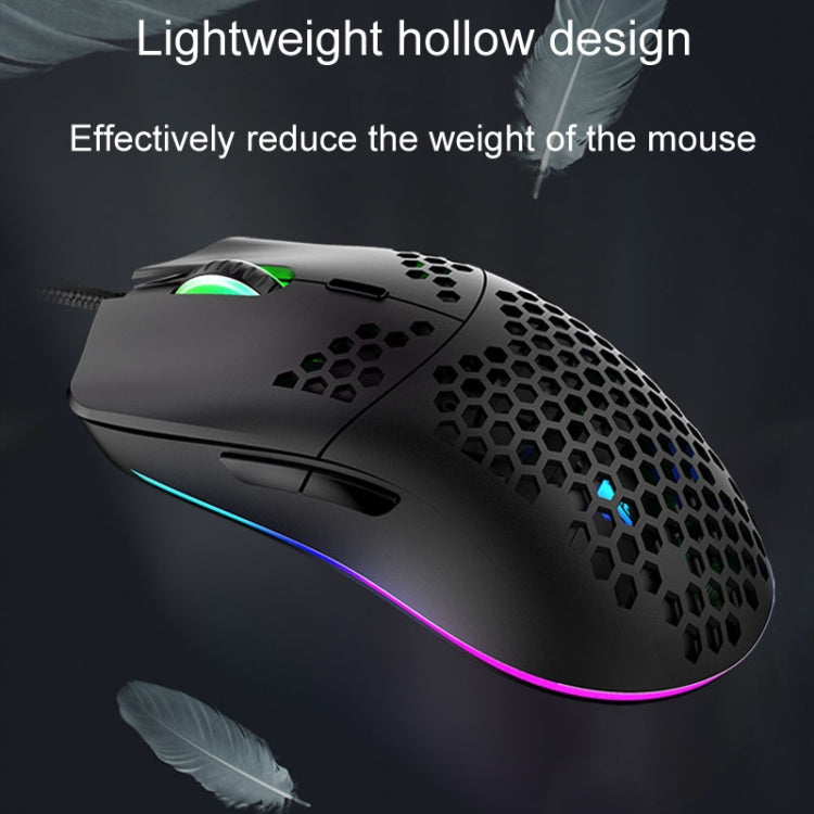 XUNSVFOX XYH90 Mouse con foro cavo cablato Mouse da gioco con programmazione macro illuminato RGB, XYH90