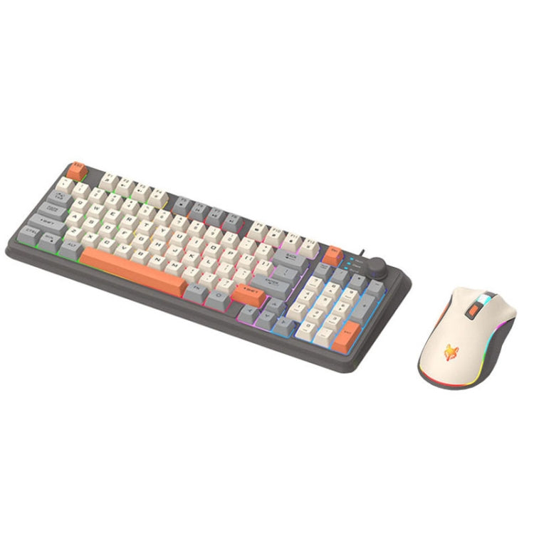 XUNSVFOX K820 Set tastiera e mouse da gioco cablato con sensazione meccanica a 94 tasti