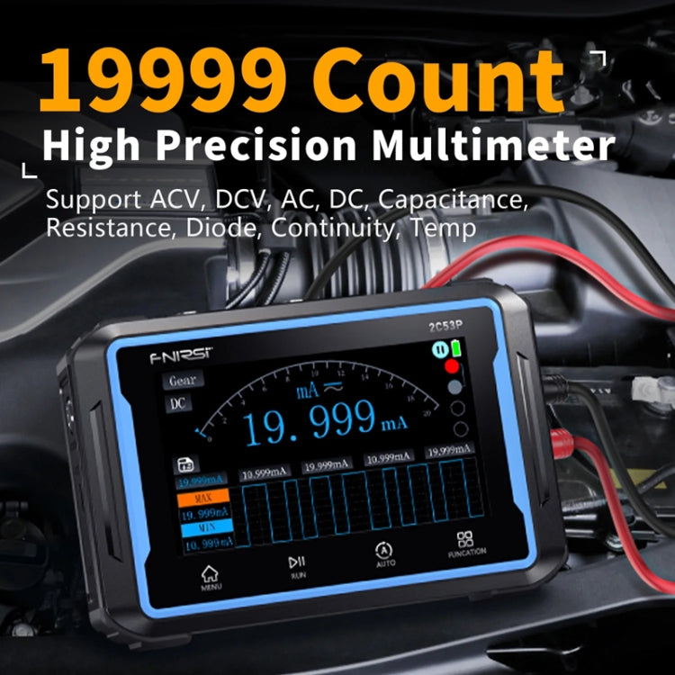 FNIRSI 2C53P Generatore di segnali multimetro per oscilloscopio digitale a schermo piatto a doppio canale 3 in 1, 2C53P