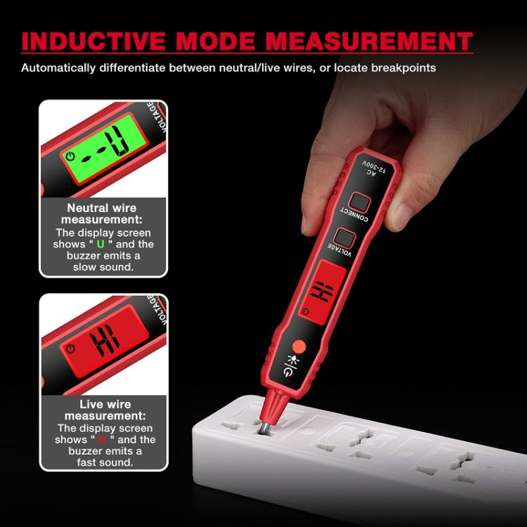 Penna di prova ad alta sensibilità con display digitale LCD, allarme luminoso, suono, HT89A