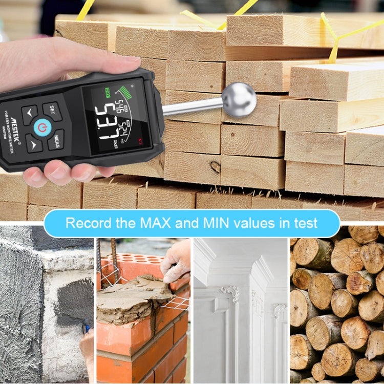 MESTEK WM700B Rilevatore di umidità del legno senza contatto con funzione di allarme schermo LCD