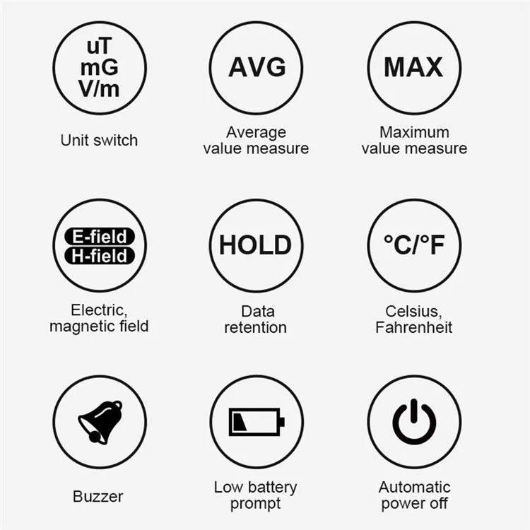 MESTEK EMF01 Rilevatore di radiazioni elettromagnetiche Sonda di rilevamento a 3 assi altamente sensibile, EMF01