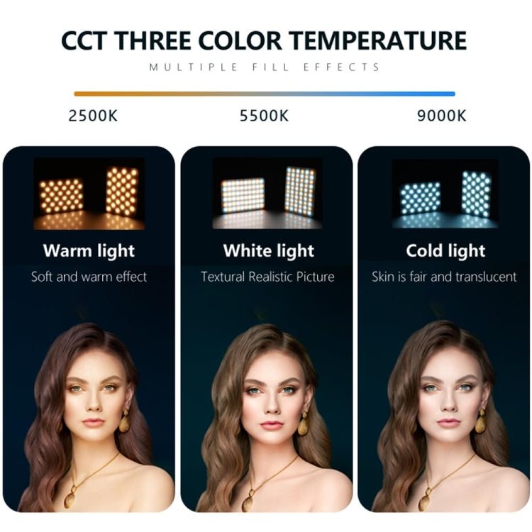 Luce di riempimento a clip ricaricabile da 60 LED con clip anteriore e posteriore regolata in 3 modalità di luce per il telefono, A Type Blue, B Type Blue, A Type White, B Type White