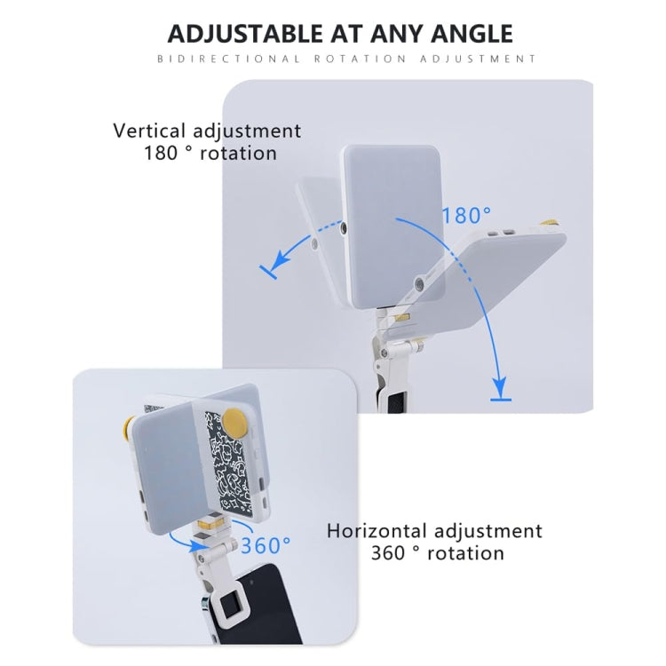 Luce di riempimento a clip ricaricabile da 60 LED con clip anteriore e posteriore regolata in 3 modalità di luce per il telefono, A Type Blue, B Type Blue, A Type White, B Type White