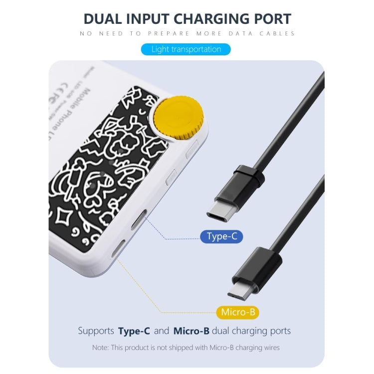 Luce di riempimento a clip ricaricabile da 60 LED con clip anteriore e posteriore regolata in 3 modalità di luce per il telefono, A Type Blue, B Type Blue, A Type White, B Type White