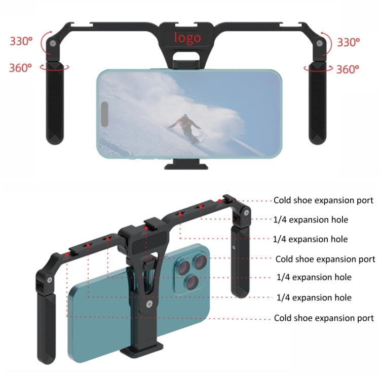 Stabilizzatore universale per telefono cellulare Gimbal Handle in lega di alluminio pieghevole per gabbia per conigli
