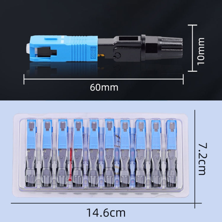 10 pezzi SC-UPC Telecom Grade FTTH Connettore Accoppiatore a giunzione fredda pre-integrato, 60mm