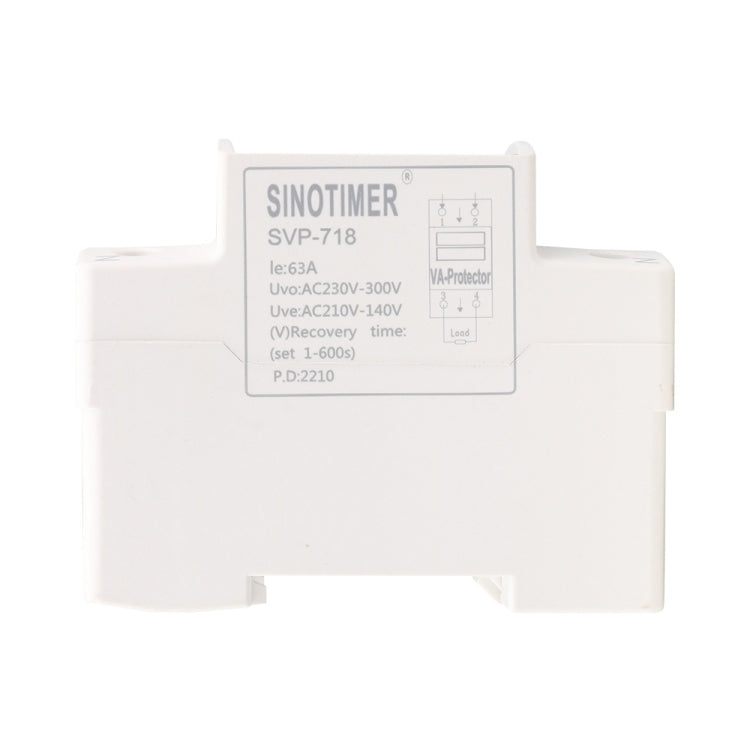 Protezione intelligente da sovratensione e sottotensione auto-ripristinante regolabile 220 V CA, SINOTIMER SVP-718 40A, SINOTIMER SVP-718 63A