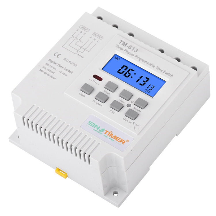 SINOTIMER TM613 380V 16A Interruttore orario programmabile trifase con retroilluminazione, TM613