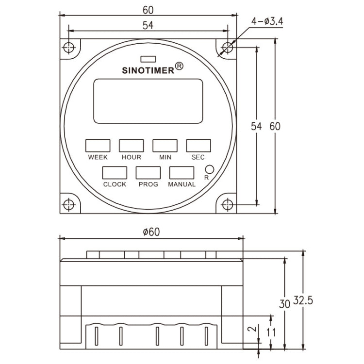 SINOTIMER TM618SH Timer digitale LCD a intervallo di 1 secondo, relè di tempo programmabile, 110V, 220V, 24V, 12V, 5V