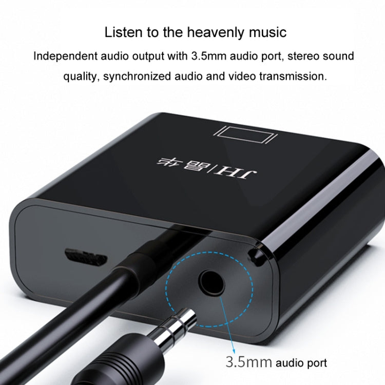 Cavo adattatore JINGHUA HDMI a VGA convertitore video per laptop, No Audio Black, No Audio White, With Audio White, With Audio Black