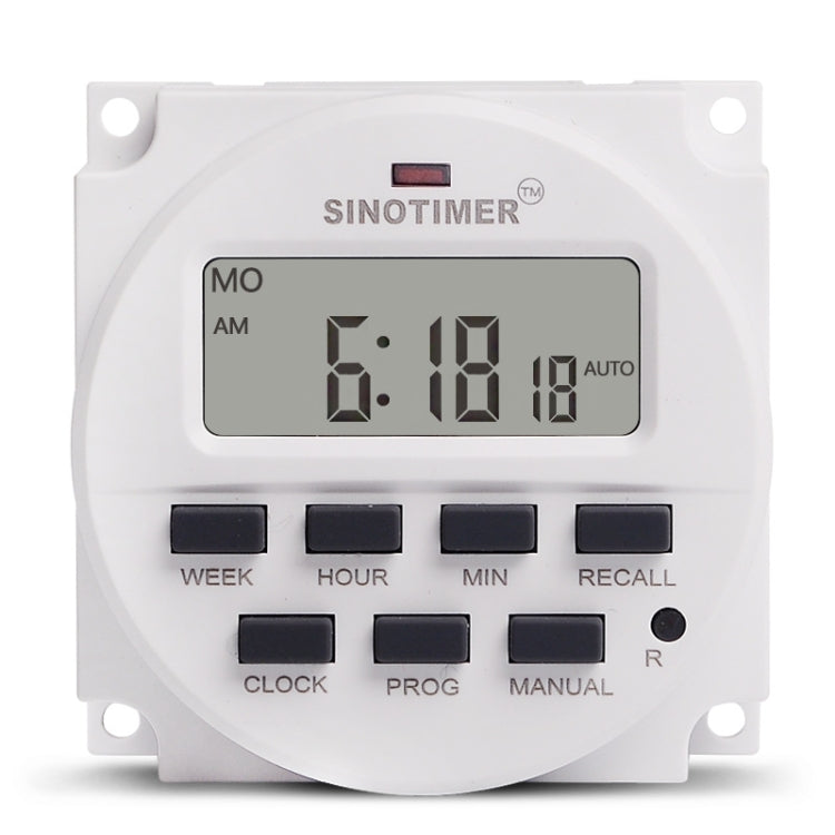 Interruttore timer elettronico digitale programmabile settimanale 7 giorni, SINOTIMER TM618N-1 110V, SINOTIMER TM618N-2 220V, SINOTIMER TM618N-3 24V, SINOTIMER TM618N-4 12V, SINOTIMER TM618N-6V