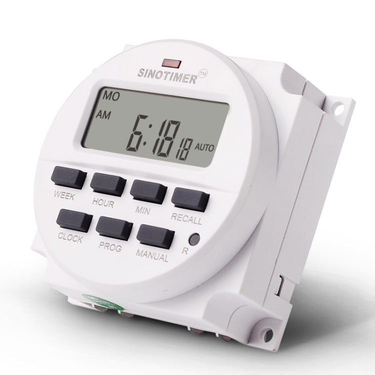 Interruttore timer elettronico digitale programmabile settimanale 7 giorni, SINOTIMER TM618N-1 110V, SINOTIMER TM618N-2 220V, SINOTIMER TM618N-3 24V, SINOTIMER TM618N-4 12V, SINOTIMER TM618N-6V