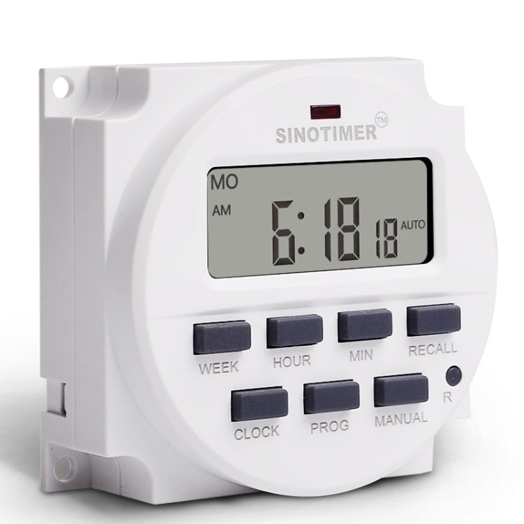 Interruttore timer elettronico digitale programmabile settimanale 7 giorni, SINOTIMER TM618N-1 110V, SINOTIMER TM618N-2 220V, SINOTIMER TM618N-3 24V, SINOTIMER TM618N-4 12V, SINOTIMER TM618N-6V