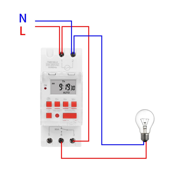 Interruttore timer digitale programmabile da 30 A. Controller di temporizzazione del ciclo automatico, SINOTIMER TM919B-1 110V, SINOTIMER TM919B-2 220V, SINOTIMER TM919B-3 24V, SINOTIMER TM919B-4 12V, SINOTIMER TM919B-5V, SINOTIMER TM919BK 85-265V AC