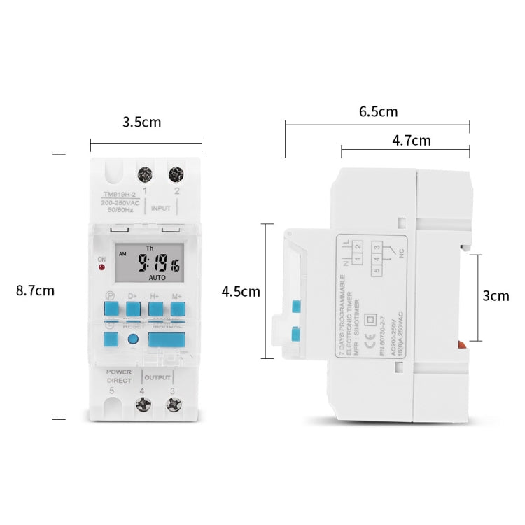 Controller di temporizzazione ciclo automatico con uscita in tensione su guida DIN 16A a 4 pin, SINOTIMER TM919H-1 110V, SINOTIMER TM919H-2 220V, SINOTIMER TM919H-3 24V, SINOTIMER TM919H-4 12V, SINOTIMER TM919H-5V, SINOTIMER TM919HK 85-265V AC