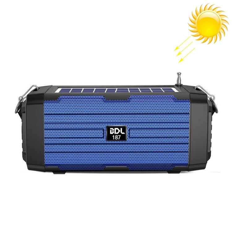 BDL-187 LED Light Solar Wireless Bluetooth Speaker Portatile da Campeggio all'Aperto Radio FM