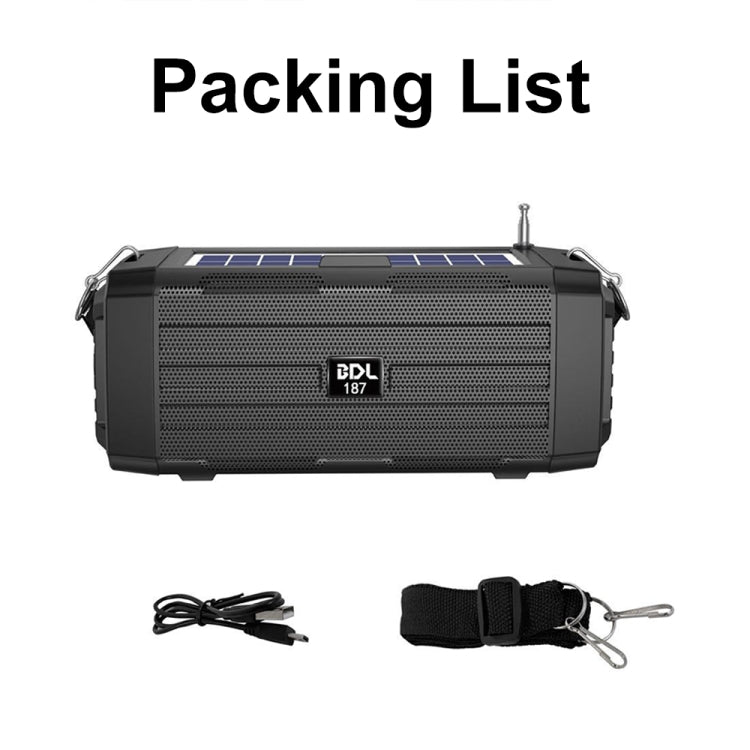 BDL-187 LED Light Solar Wireless Bluetooth Speaker Portatile da Campeggio all'Aperto Radio FM