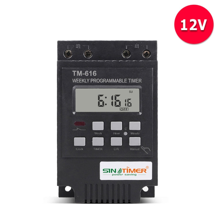 Relè di controllo dell'interruttore del timer digitale programmabile settimanale 30A, SINOTIMER TM616B-1 110V, SINOTIMER TM616B-2 220V, SINOTIMER TM616B-4 12V, SINOTIMER TM616W-2 220V, SINOTIMER TM616W-4 12V