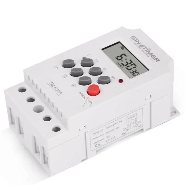 SINOTIMER TM630A-4 Relè temporizzato digitale settimanale programmabile da 12 V CC su guida DIN