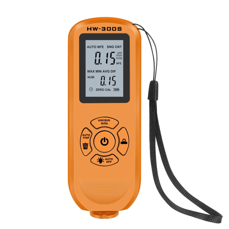 Misuratore di spessore del rivestimento ad alta precisione HW-300S Misuratore di pellicola di vernice antiscivolo, Orange Horizontal Screen, Orange Vertical Screen, Black Horizontal Screen, Black Vertical Screen