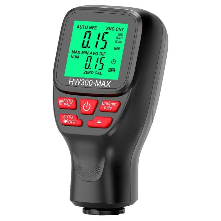 Misuratore di spessore del rivestimento HW300-MAX Misuratore di pellicola di vernice antiscivolo, White, Black