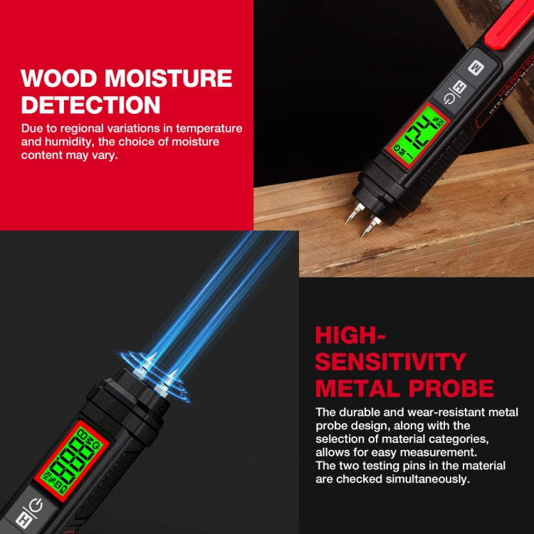 HABOTEST Tester rapido del contenuto di umidità del legno
