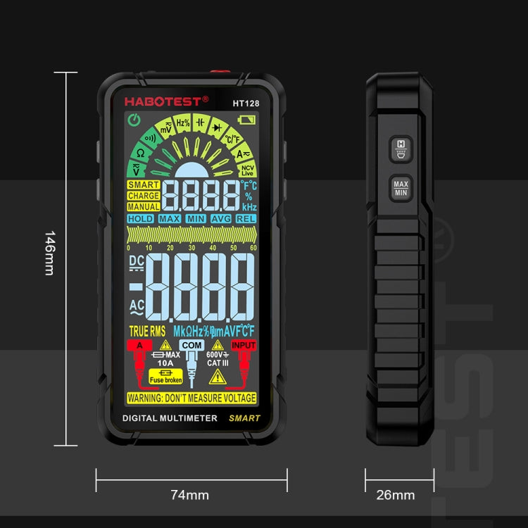 Multimetro di corrente intelligente ultra chiaro con display digitale a portata automatica HABOTEST