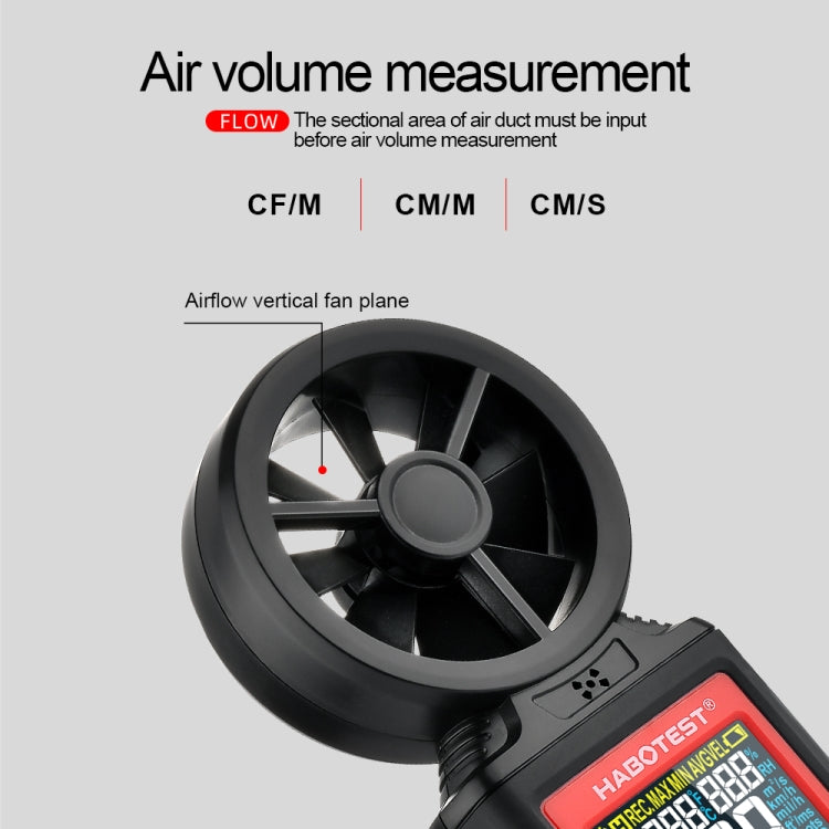 Anemometro digitale portatile ad alta precisione HABOTEST con USB, HT625B