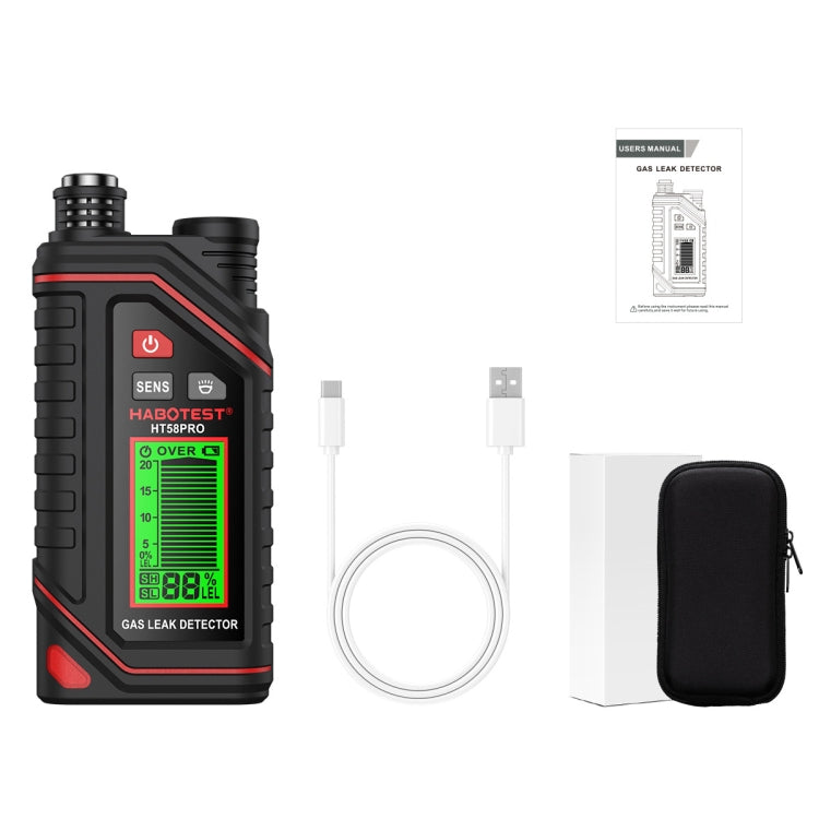 Rilevatore di gas portatile ricaricabile HABOTEST, HT629