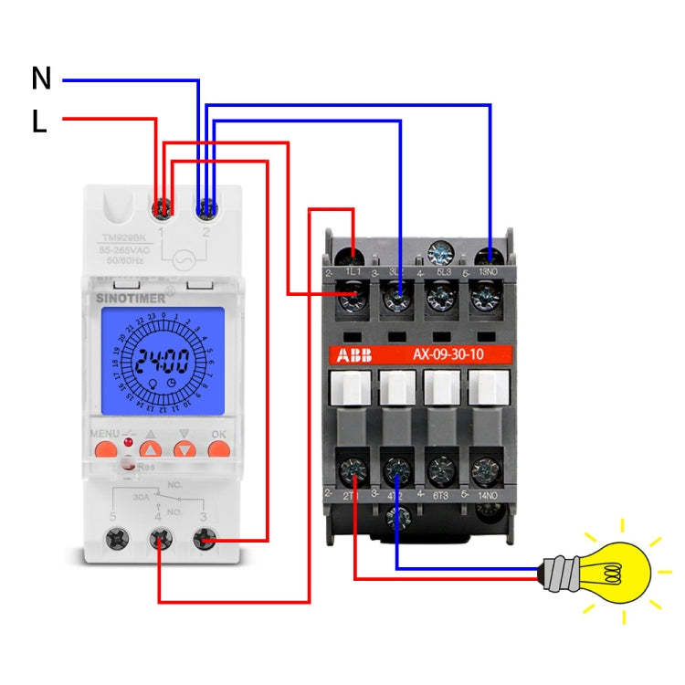 SINOTIMER TM929BKL 85-265V 30A 24 ore Digitale Analogico Din Modulo Interruttore Tempo con Retroilluminazione, 30A